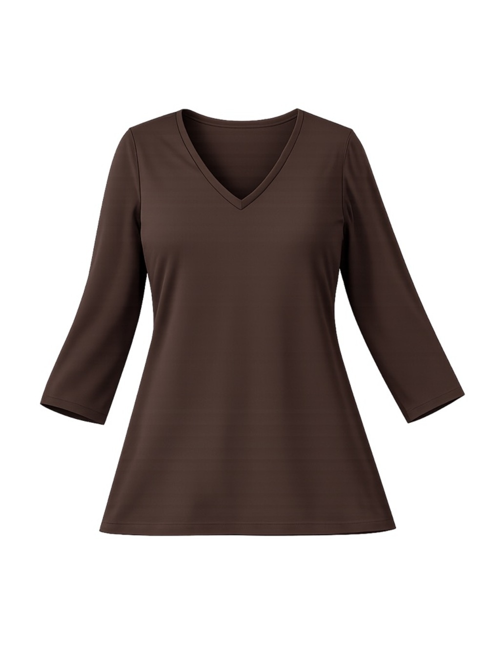 Women's Spanx Top Size L Brown 3/4 Sleeve V-Neck
141